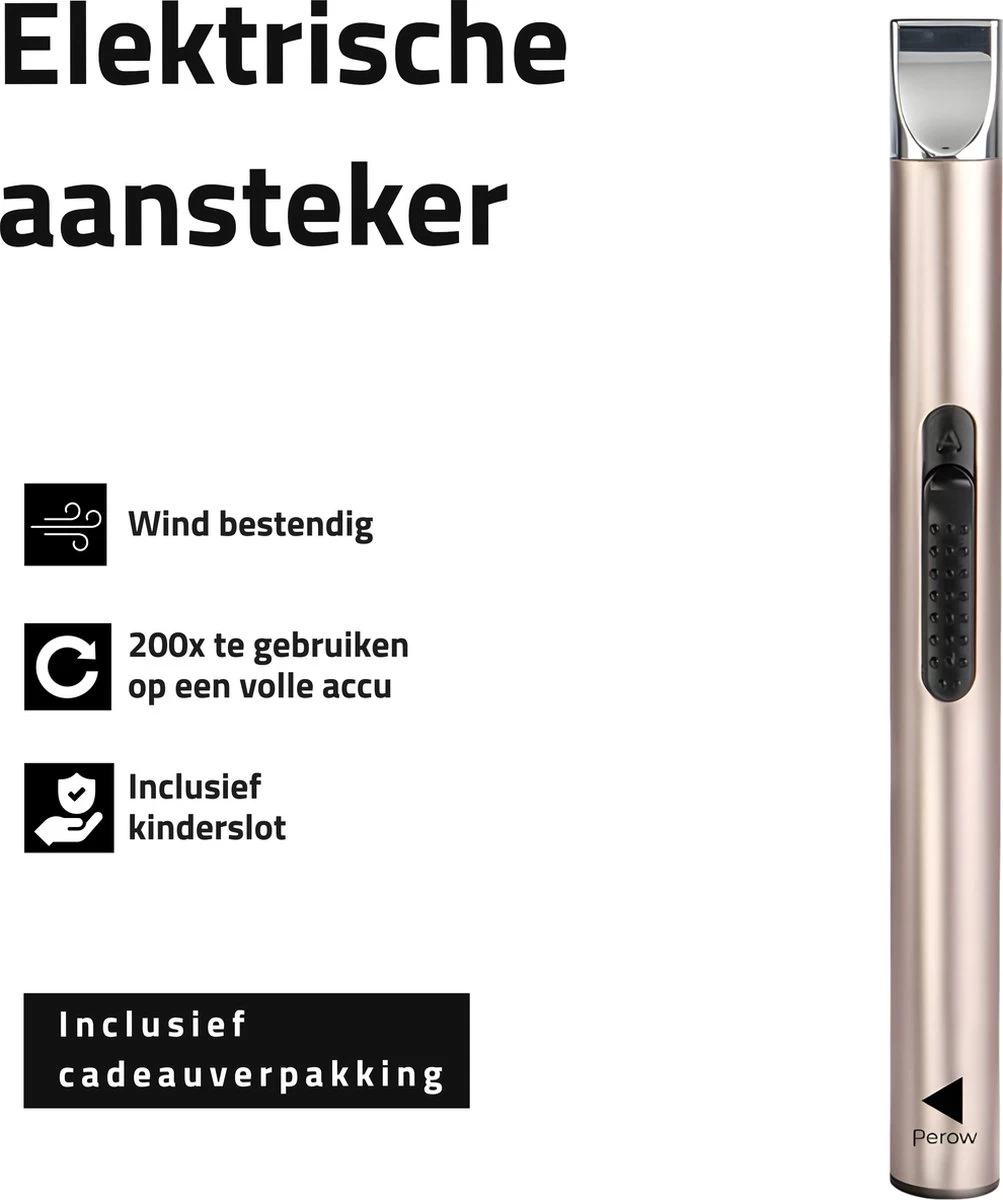 Oplaadbare Lange Elektrische Aansteker - Duurzame Plasma Aansteker - Inclusief Cadeauverpakking - BBQ - Kaarsen - Rose - Afbeelding 2