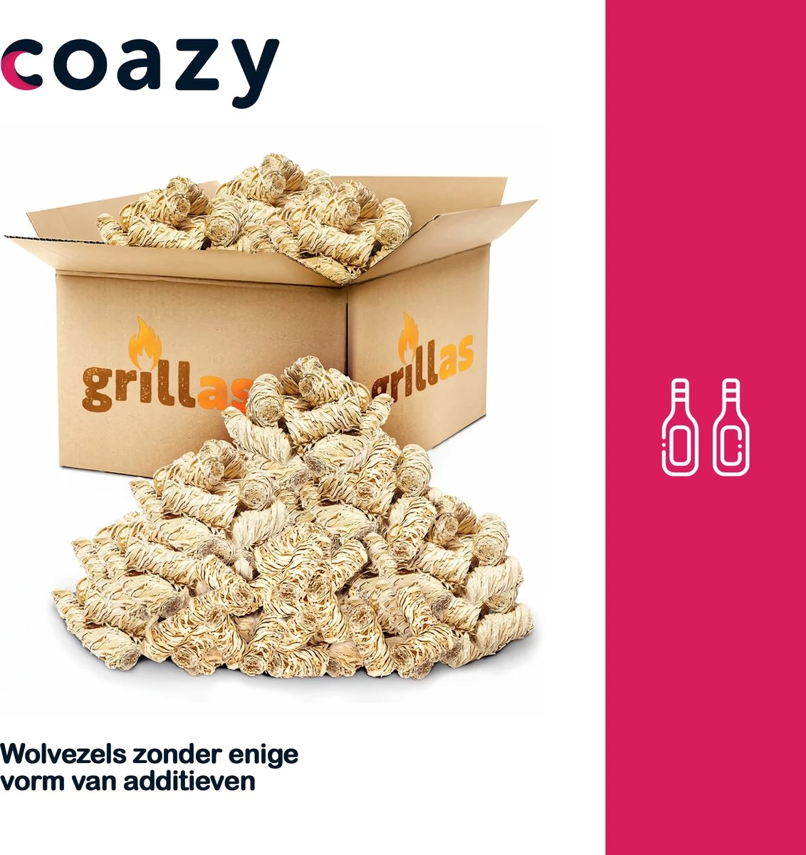 Aanmaakkrullen Voor BBQ Of Kachel | 3kg ECO FSC Gecertificeerd Aanmaakhout Barbecue - Biologisch En Duurzaam Aanmaakwokkels - Houtwol Wokkels - Barbeque Aansteker - Aanmaakblokjes - Accessoires - Ongeveer 240 Krullen - Afbeelding 6