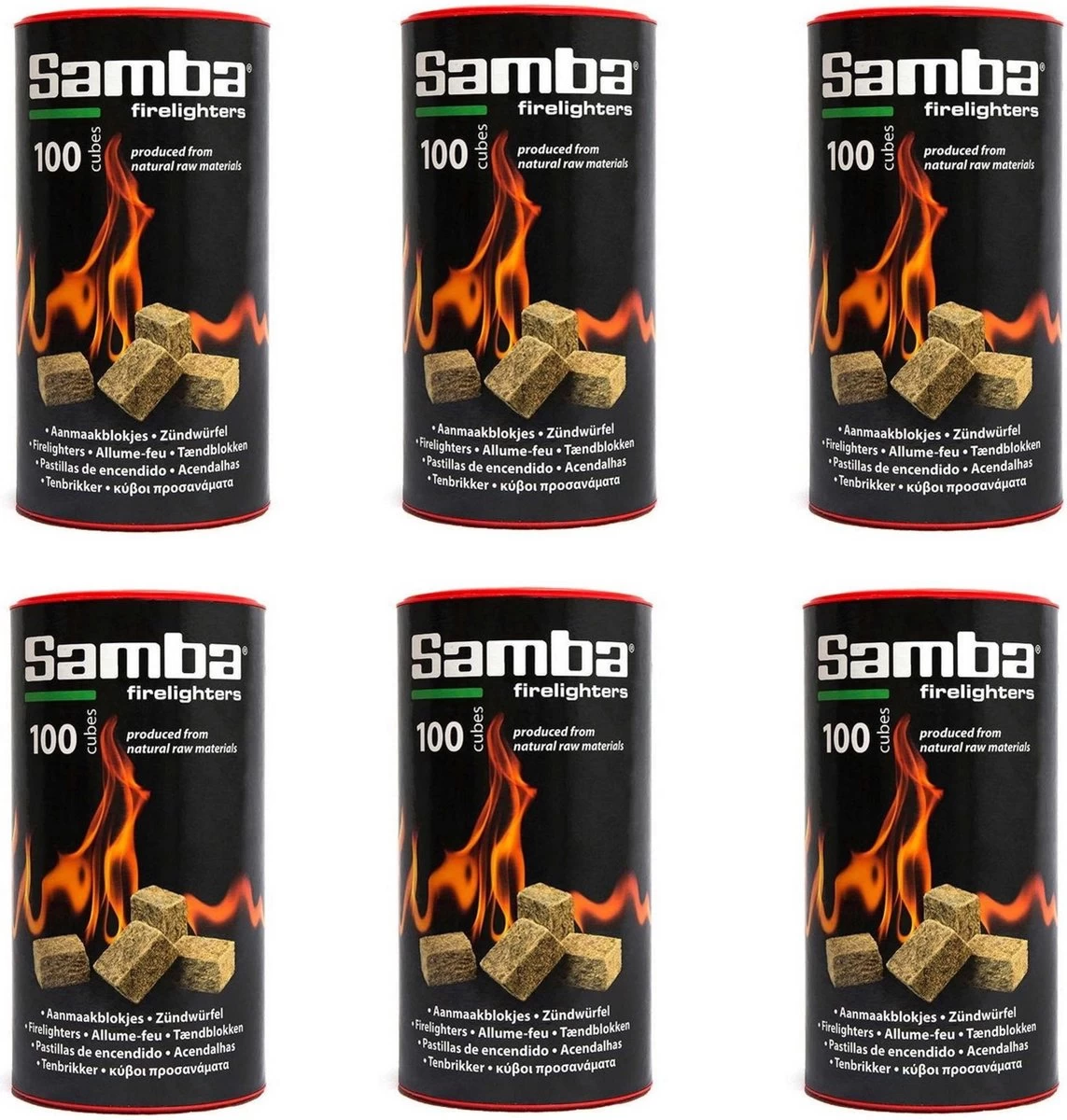 Samba Bruine Aanmaakblokjes Openhaard - 600 Stuks In Kokers - Omdoos