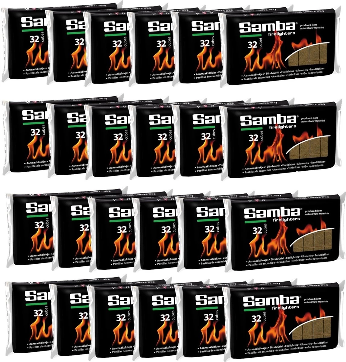 Samba Aanmaakblokjes Bruin á 24 X 32 Stuks - Omdoos Is 768 Aanmaakblokjes - Afbeelding 4