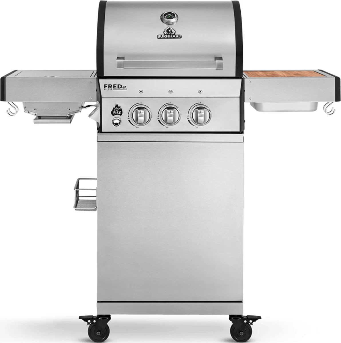 Burnhard Gas BBQ FRED JR. Deluxe - 2 Branders - Incl. Keramische Infraroodbrander & Afdekhoes - Deluxe - Afbeelding 19