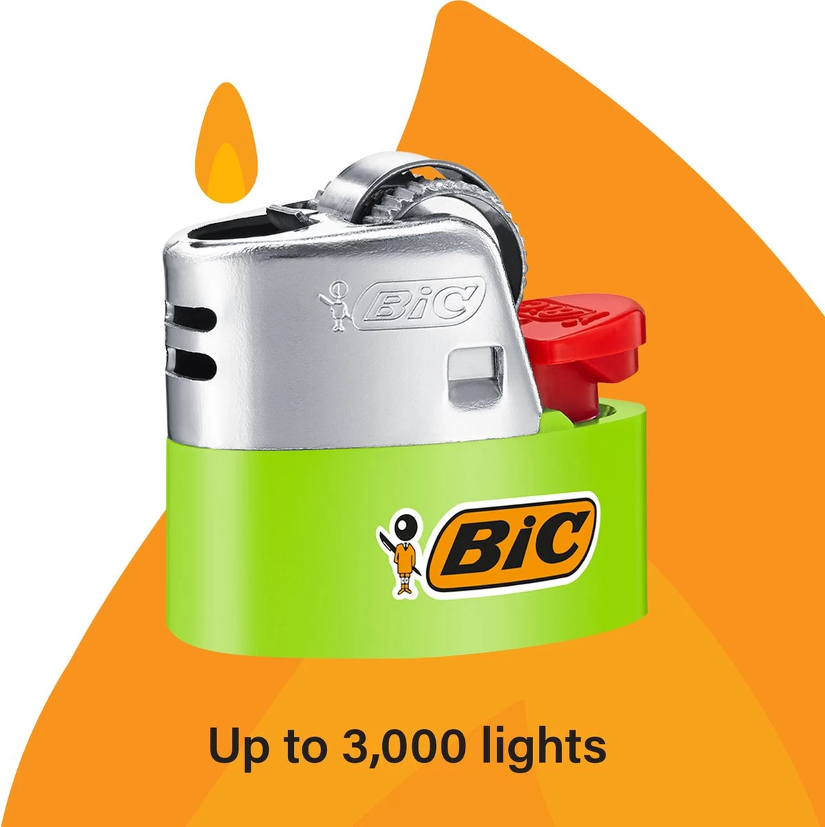 BIC J26 Maxi Vuursteen Flint Aanstekers - Diverse Kleuren - Pak Van 5 Gasaanstekers - Kindveilig - Afbeelding 2