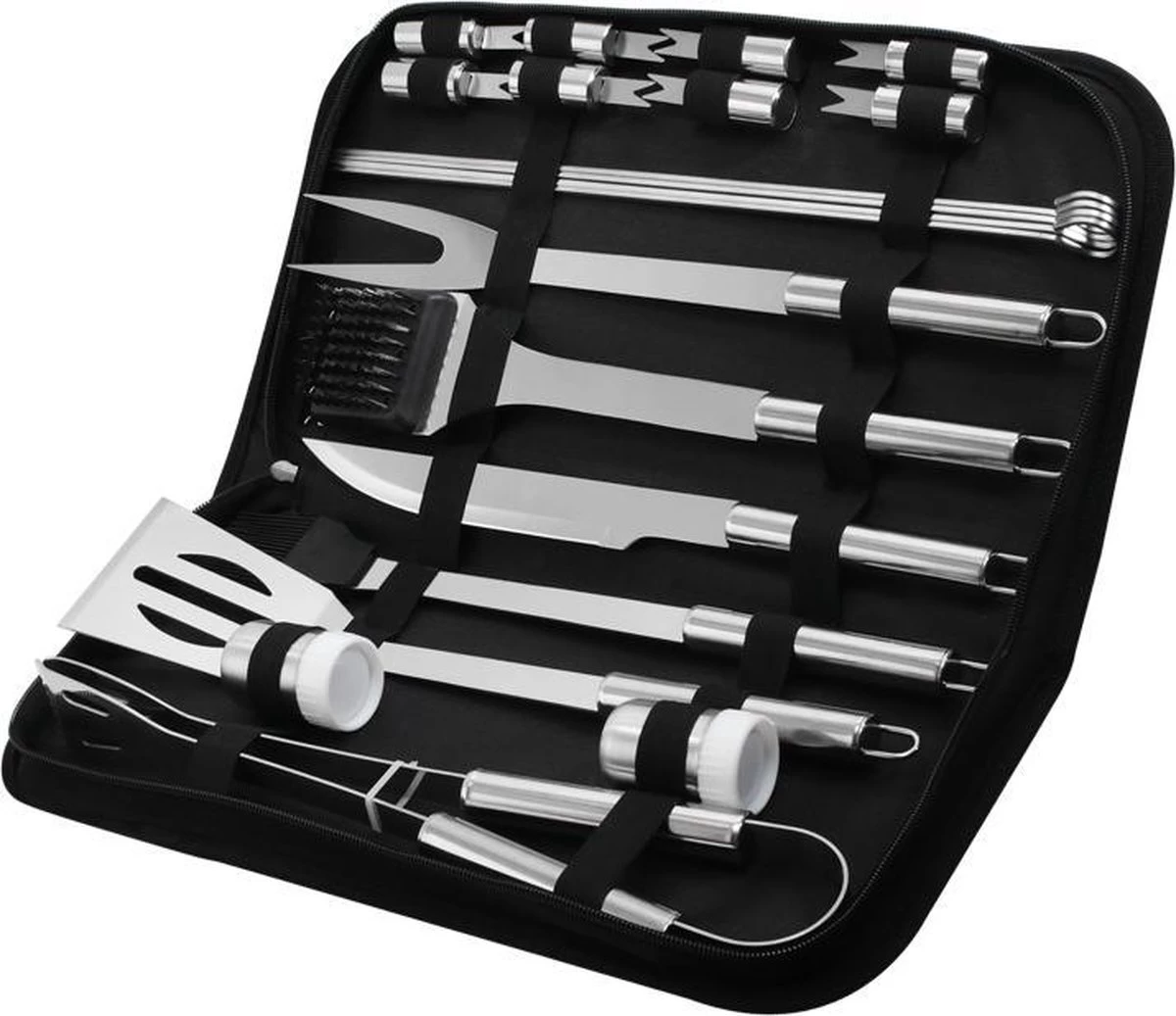 BBQ Barbecuegereedschapset- Barbecuegerei-sets - 20 Delig - Luxe RVS BBQ Accessoires - BBQ Set - BBQ Gereedschap + GRATIS Opbergtas - Barbecue | Grill | Buitenkeuken
