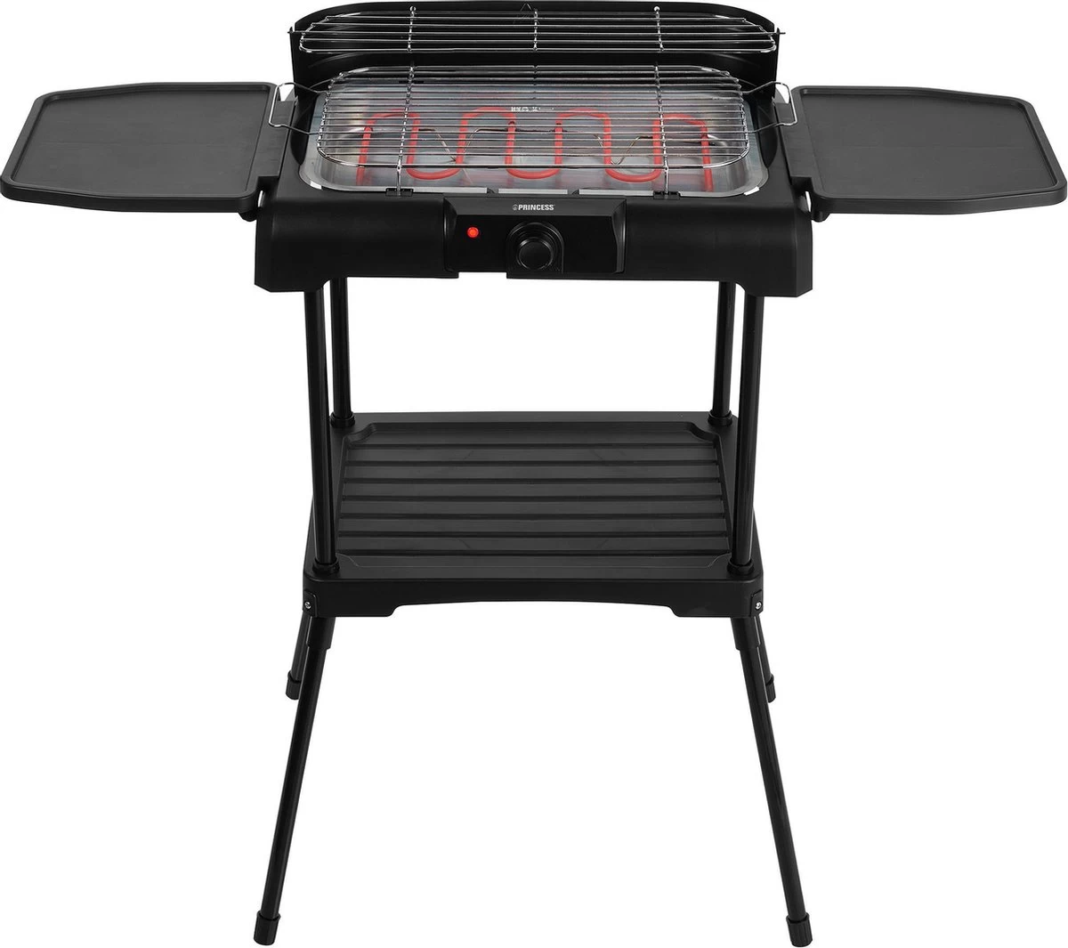 Princess 112250 Elektrische BBQ Met Zijplanken - BBQ - 40x25cm - Met En Zonder Statief Te Gebruiken - Met Zijplankjes - Ook Te Gebruiken Als Tafelgrill - 2200W - Afbeelding 4
