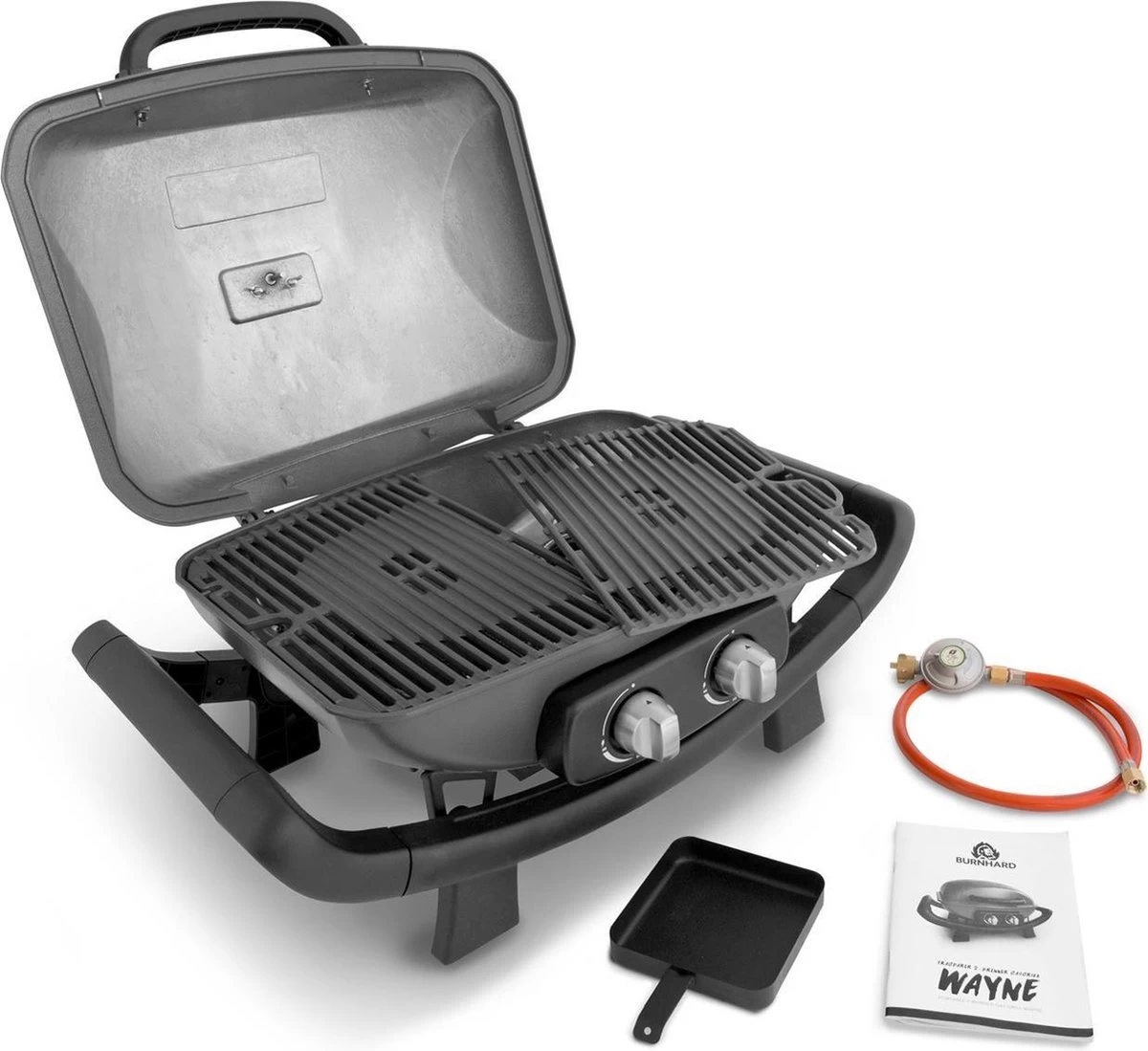 Burnhard Draagbare 2-Branders Gasbarbecue - Afdekhoes - BBQ Wayne - Afbeelding 3