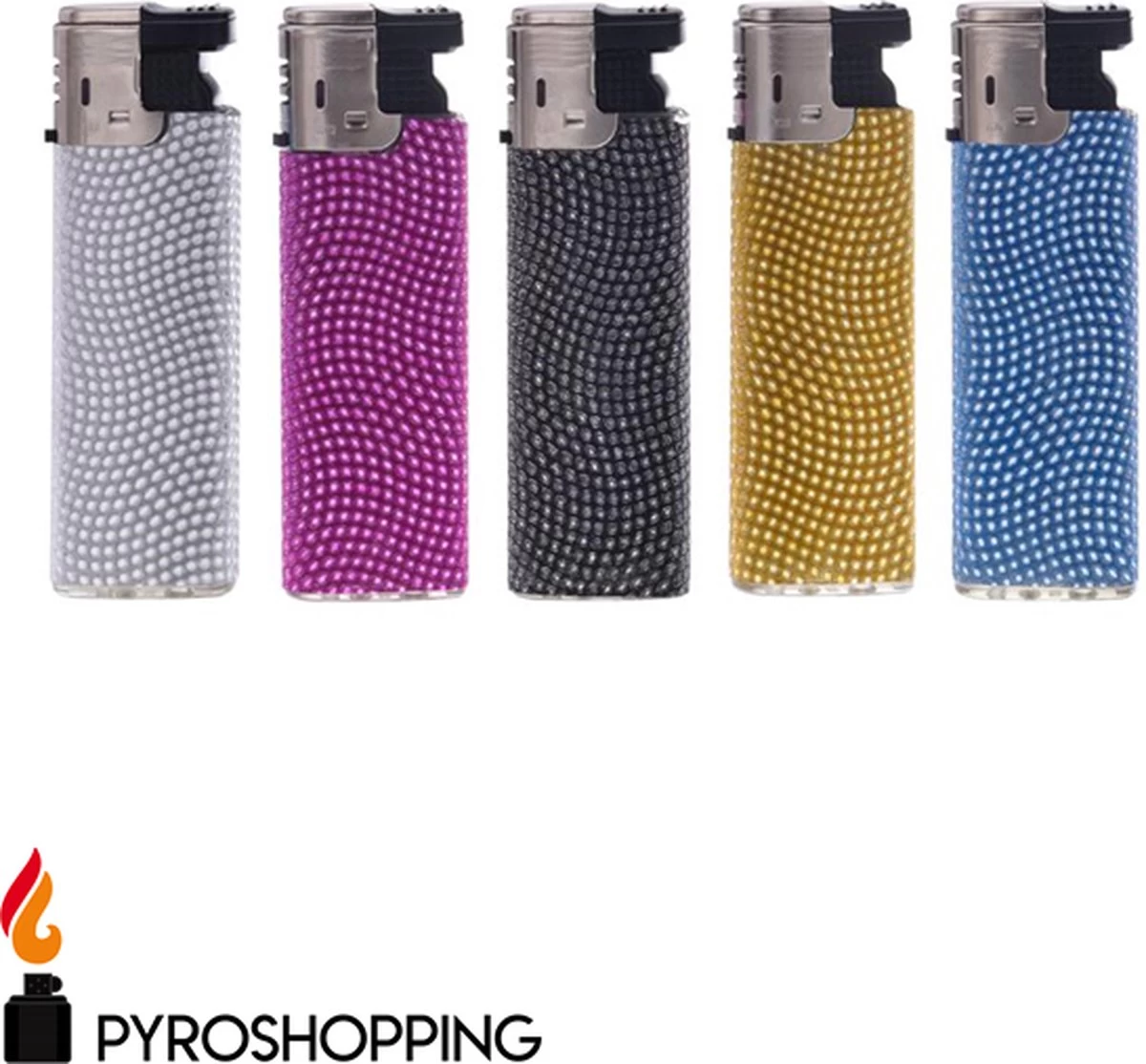Pyroshopping Diamond Lighters – Set Van 5 Stuks – Navulbare Stormaanstekers - Windproof Gasaanstekers - Afbeelding 2