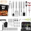 Saveur Royal® 35-delige Barbecue Gereedschapset In Roestvrij Staal - BBQ Grill Set Met Draagtas - Barbecuegerei-sets - Barbecue Accessoires Gereedschap - 35-delig