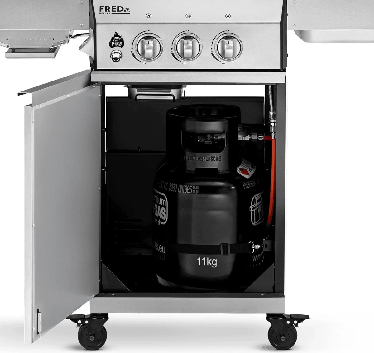 Burnhard Gas BBQ FRED JR. Deluxe - 2 Branders - Incl. Keramische Infraroodbrander & Afdekhoes - Deluxe - Afbeelding 18