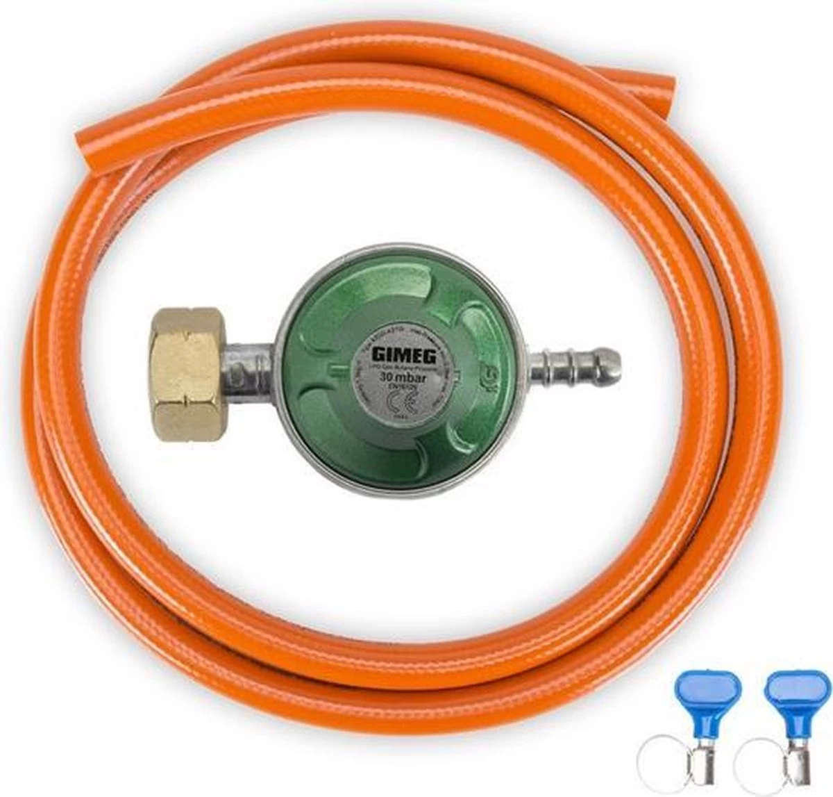 Gimeg Gasdrukregelaarset - 30 Mbar - Kombi X Slangpilaar - Slang 150 Cm