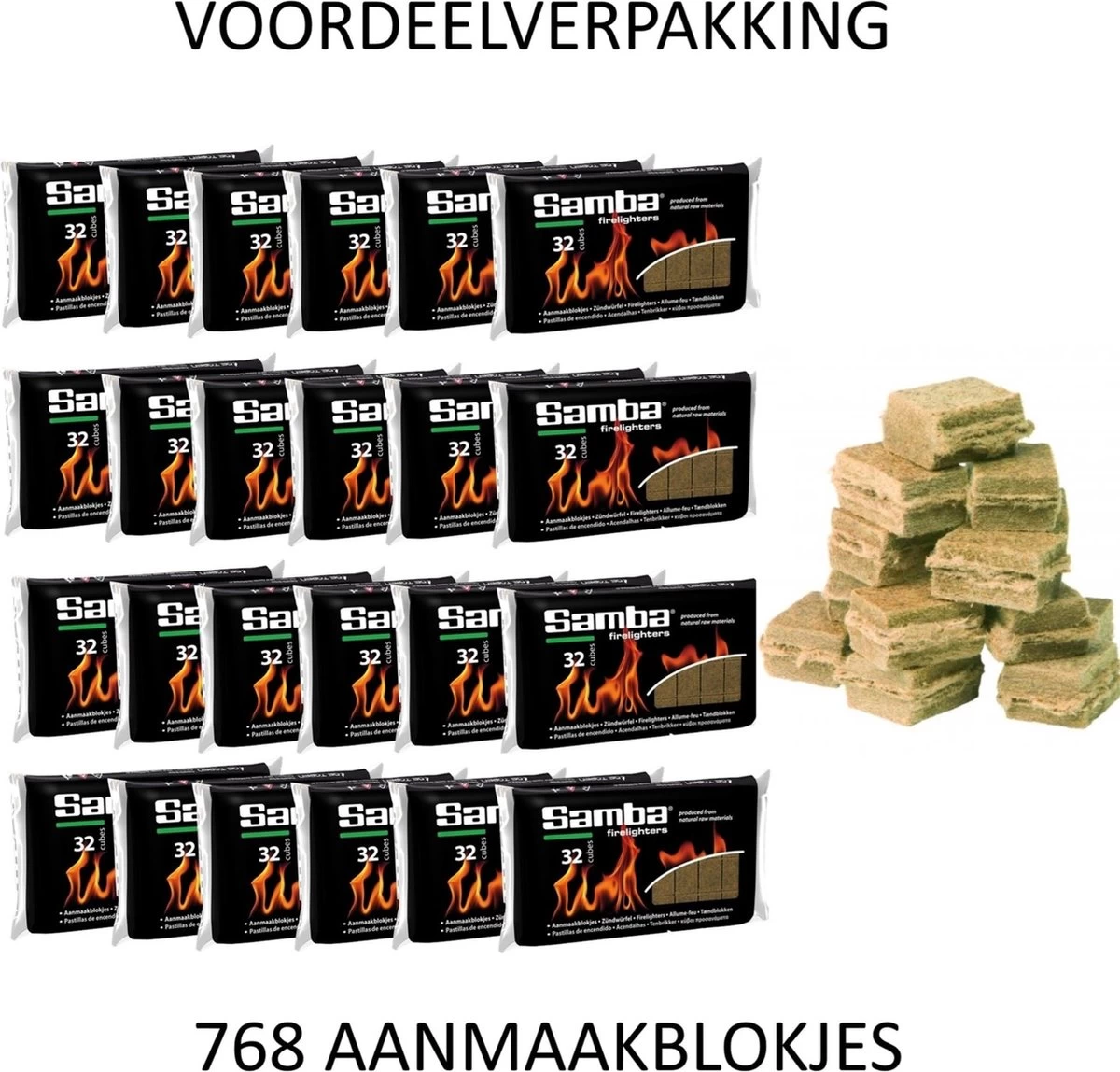 Samba Aanmaakblokjes Bruin á 24 X 32 Stuks - Omdoos Is 768 Aanmaakblokjes - Afbeelding 5