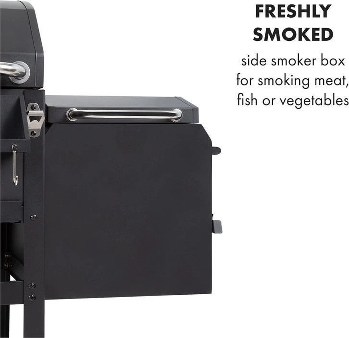 Klarstein Kingsville Double Barbecue - Houtskool- En Gasbarbecue - Smoker BBQ - Inclusief Deksels En Thermometer - Met 2 Roosters - Zwart - Afbeelding 8