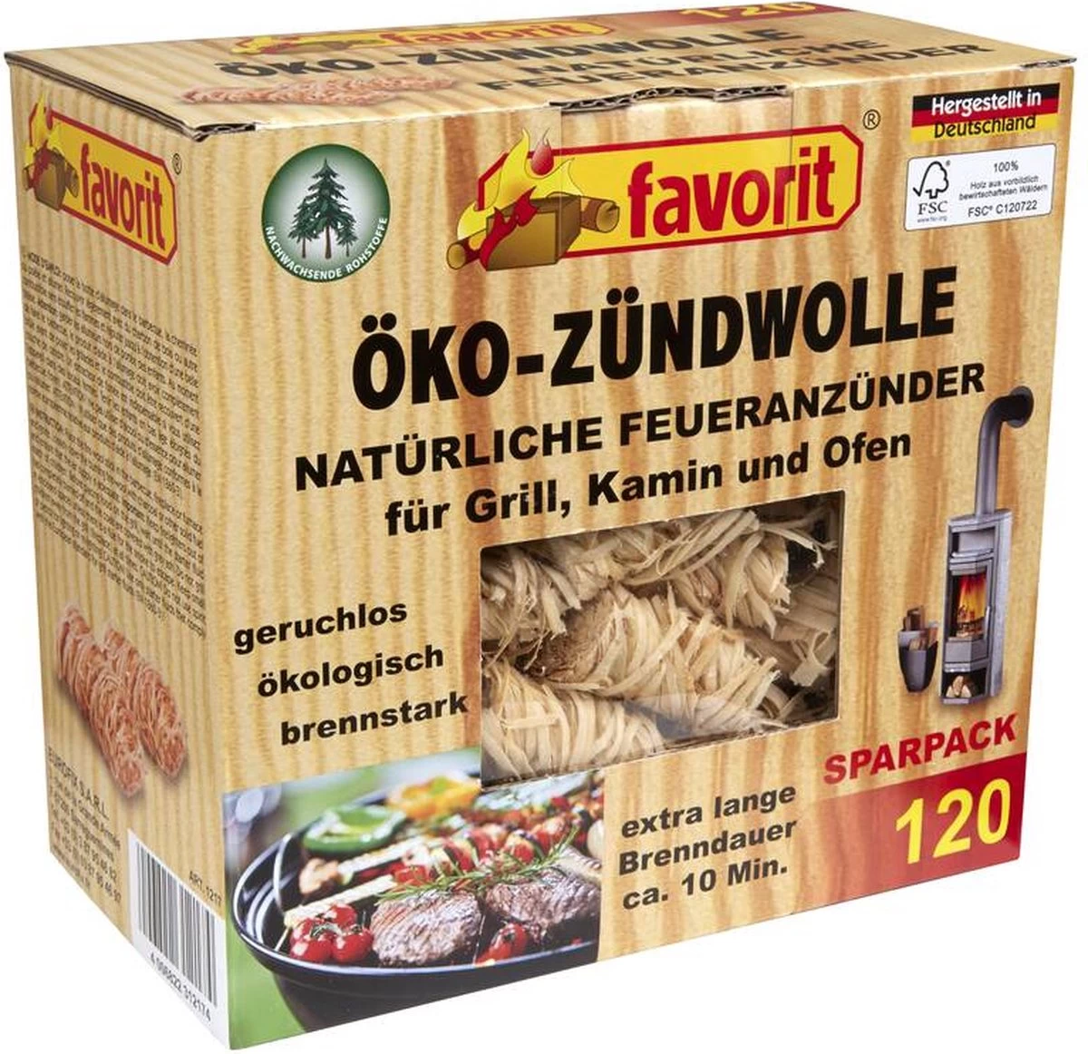 Favorit® Eco Ontstekingswol - Aanmaakblokjes - 120 Stuks