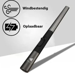 Oplaadbare Lange Elektrische Aansteker - Duurzame Plasma Aansteker – Luxe Aansteker - Inclusief Cadeauverpakking - BBQ – Kaarsen - Zwart