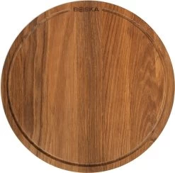 Boska Pizzaplank Friends L - BBQ Accessoires - Eikenhout - Handige Opvanggeul - Ø 34 Cm