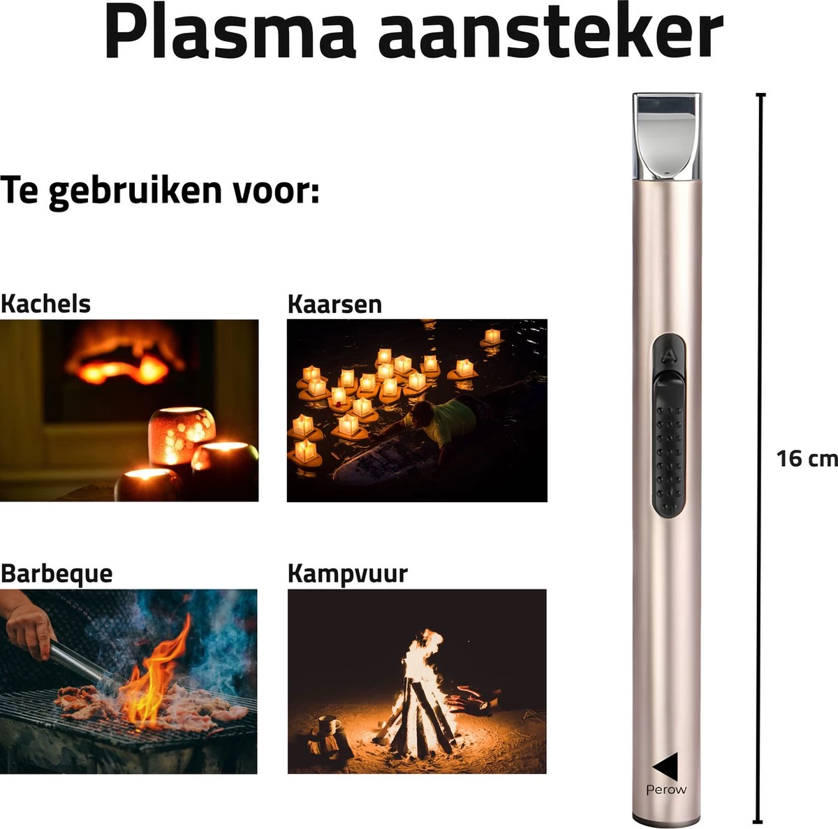 Oplaadbare Lange Elektrische Aansteker - Duurzame Plasma Aansteker - Inclusief Cadeauverpakking - BBQ - Kaarsen - Rose - Afbeelding 3