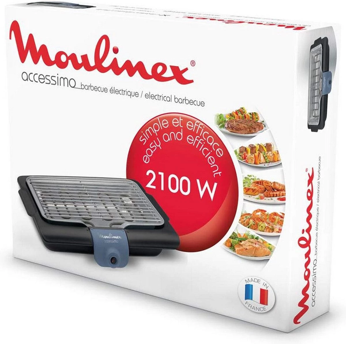 Moulinex BG134812 Barbecue Tafelblad Electrisch 2100W Zwart, Blauw, Zilver Barbecue - Afbeelding 7
