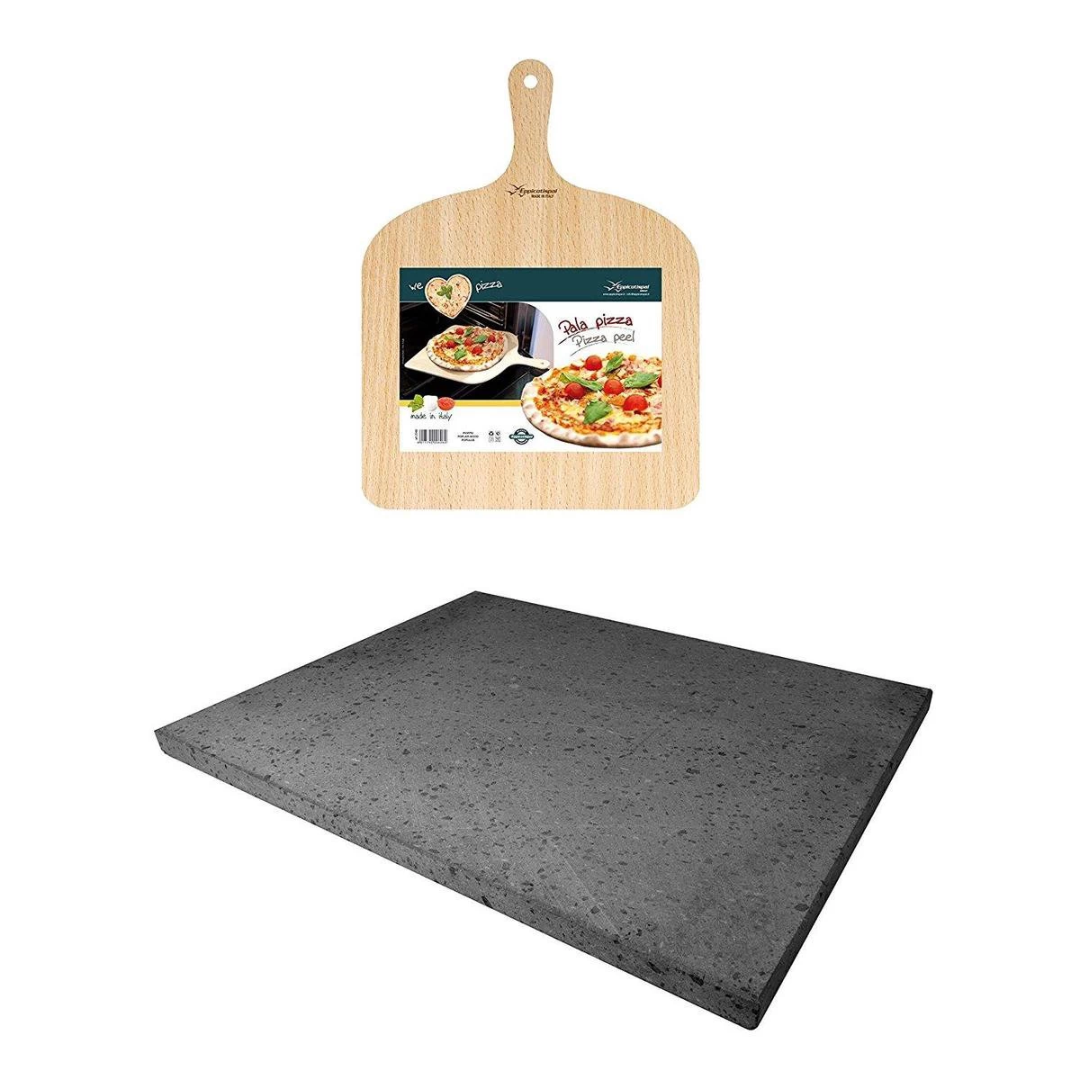ETNA Pizza Set - Grote Pizzasteen & GRATIS Pizzaschep - 30 Cm X 38 Cm - Echt Italiaanse Pizzasteen - Broodbaksteen - BBQ Pizzasteen - Gemaakt Van Lavasteen Uit De Etna - Non-stick - Eppicotispai - Afbeelding 7