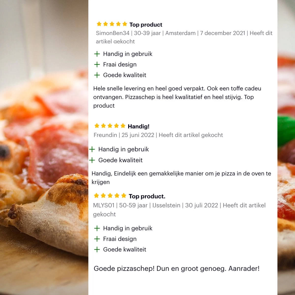 Nowad Pizzaschep RVS Rond Voor BBQ En Oven - 30,5 Cm - Pizzaspatel - Taartschep - Houten Handvat - Ophangbaar - Rond - Vaatwasbestendig - Keukenaccessoires - Afbeelding 10