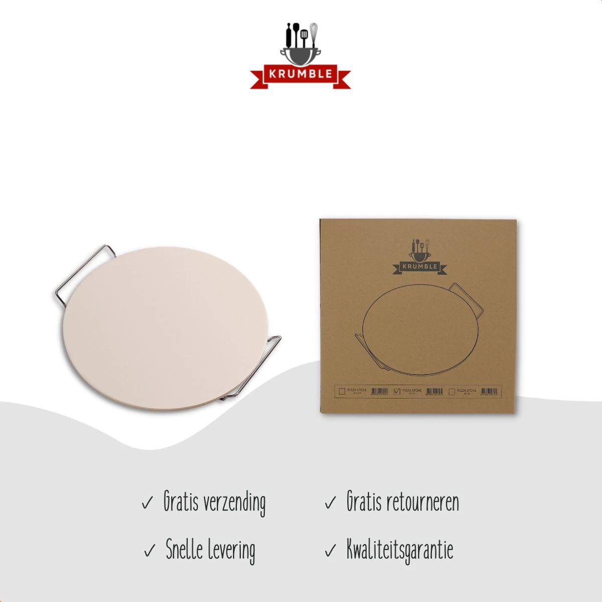 Pizzasteen BBQ & Oven | Pizzaplaat Voor De Lekkerste Bereiding Van Een Pizza Op Jouw Barbecue Of In De Oven | Pizza Stone Rond | Medium (33 Cm) - Afbeelding 7
