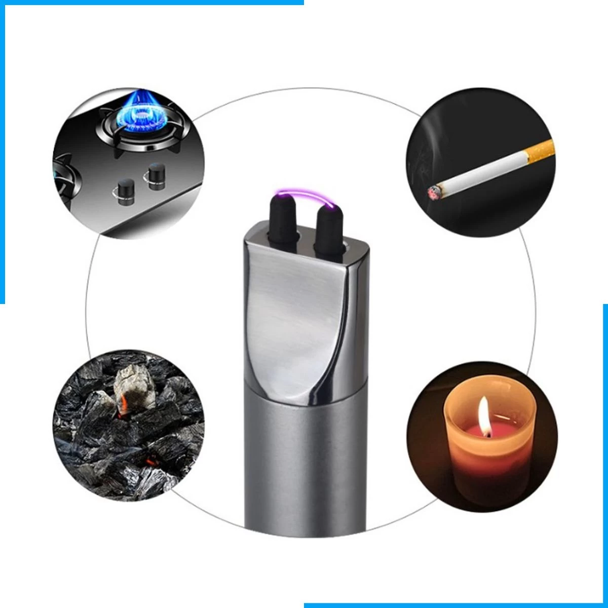 Aansteker Elektrisch - Plasma Aansteker - Aansteker Voor Kaarsen - Oplaadbaar Met USB Kabel - Windproof - SEVEND® - Afbeelding 7