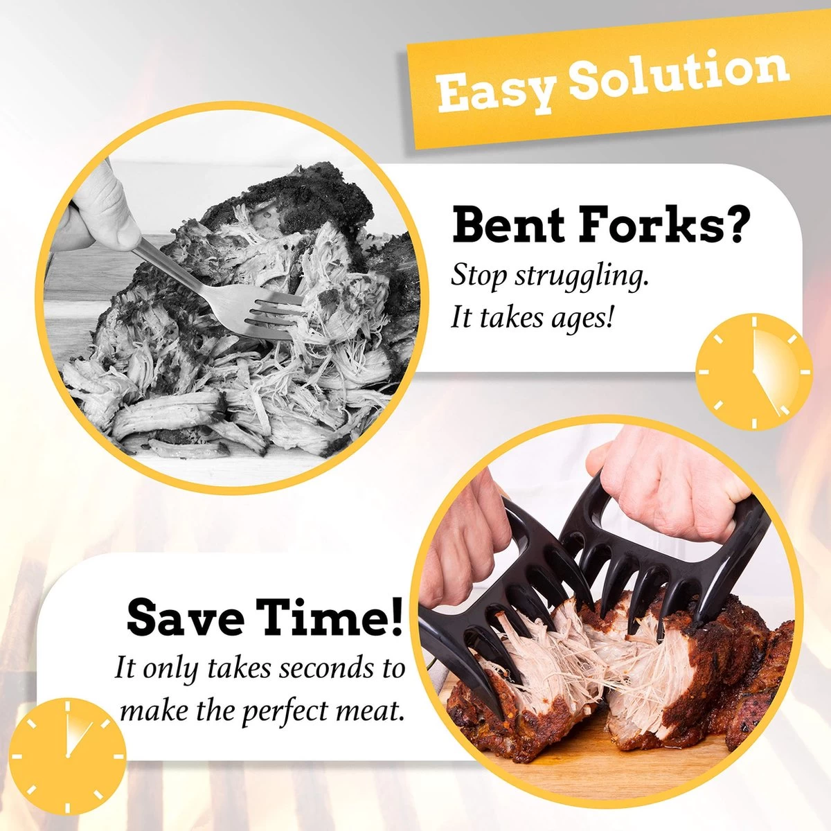 Mountain Grillers Claws-High Quality Meat Claws For American BBQ Pulled Pork-Plastic Meat Claws For Slicing-Vaatwasser Safe Bear Claws Gift Idee - Afbeelding 6