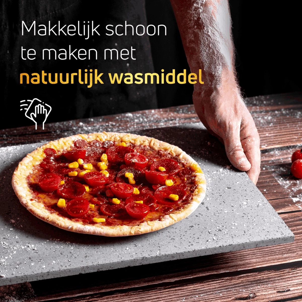 Pizzasteen BBQ Oven - Lava Van Vulkaan Etna - Barbecue Accesoires - Made In Italy - Broodbaksteen - 30x38x1.1 - VDN - Afbeelding 5