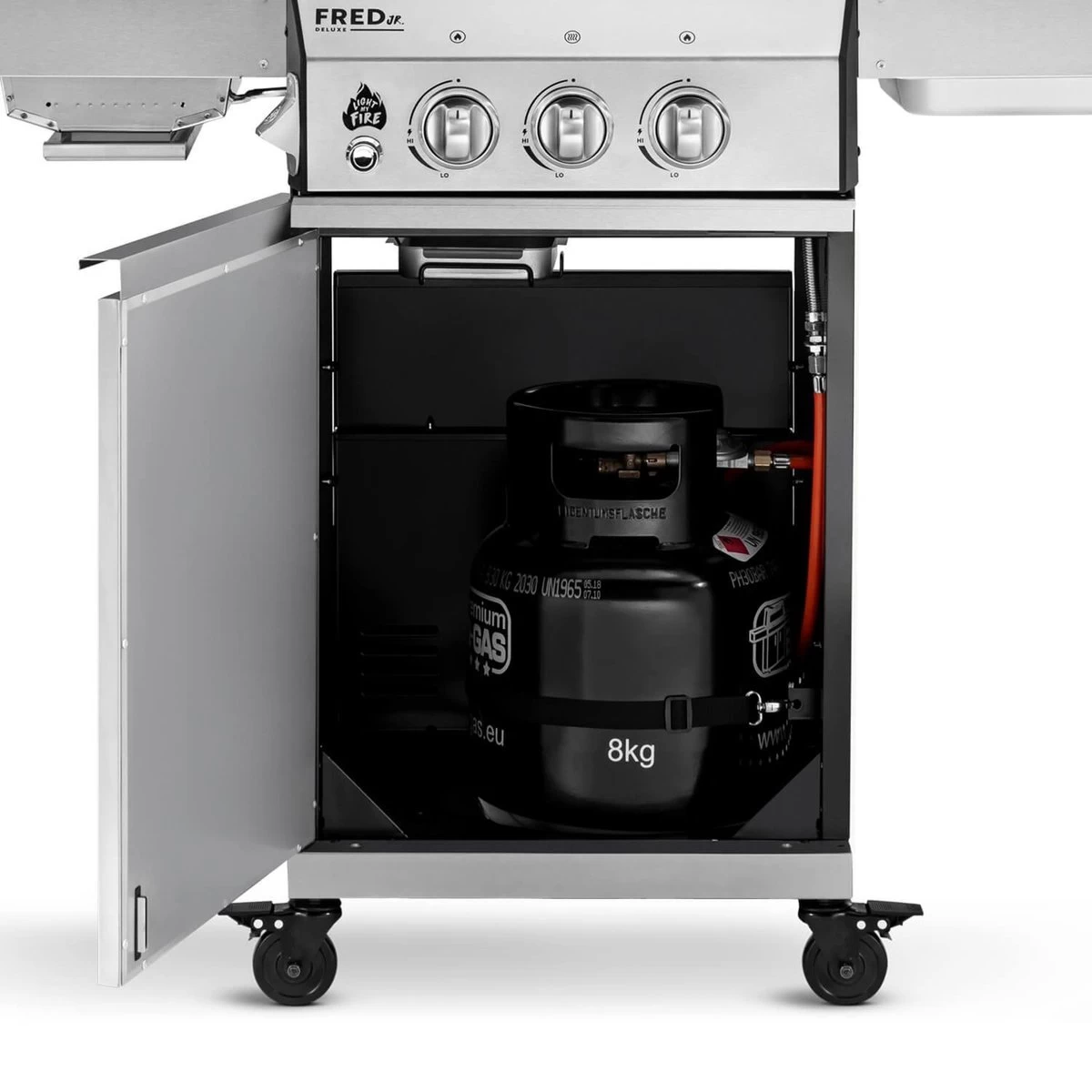 Burnhard Gas BBQ FRED JR. Deluxe - 2 Branders - Incl. Keramische Infraroodbrander & Afdekhoes - Deluxe - Afbeelding 7