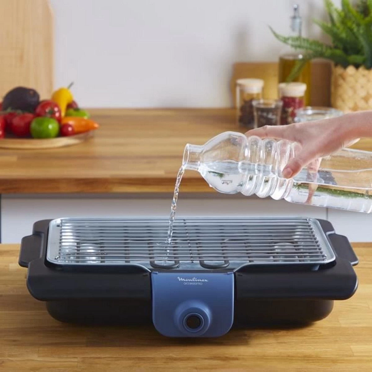 Moulinex BG134812 Barbecue Tafelblad Electrisch 2100W Zwart, Blauw, Zilver Barbecue - Afbeelding 10