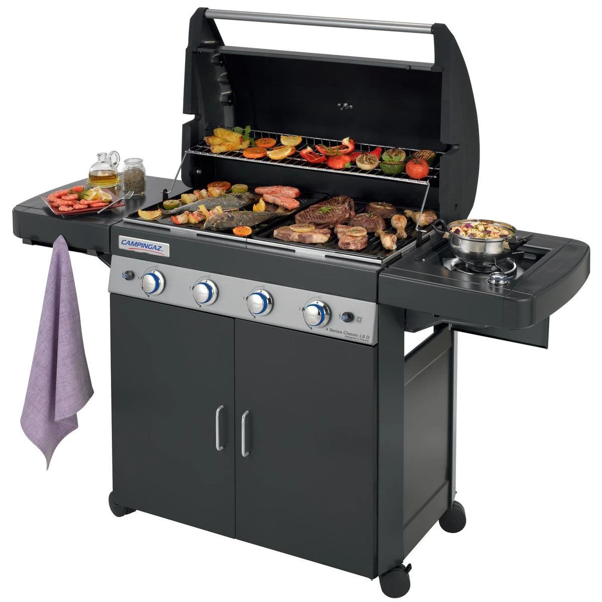 Campingaz 4 Series Classic LS Gasbarbecue - 4 Branders - Zwart - BBQ - Afbeelding 3