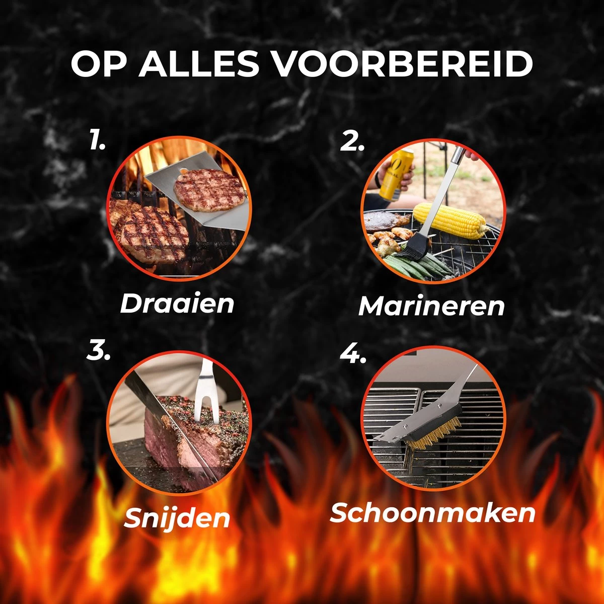 GrillX Barbecue Gereedschap Set - 19-delig - Inclusief Luxe Draagtas - BBQ Accesoires - Gereedschapset - Afbeelding 4