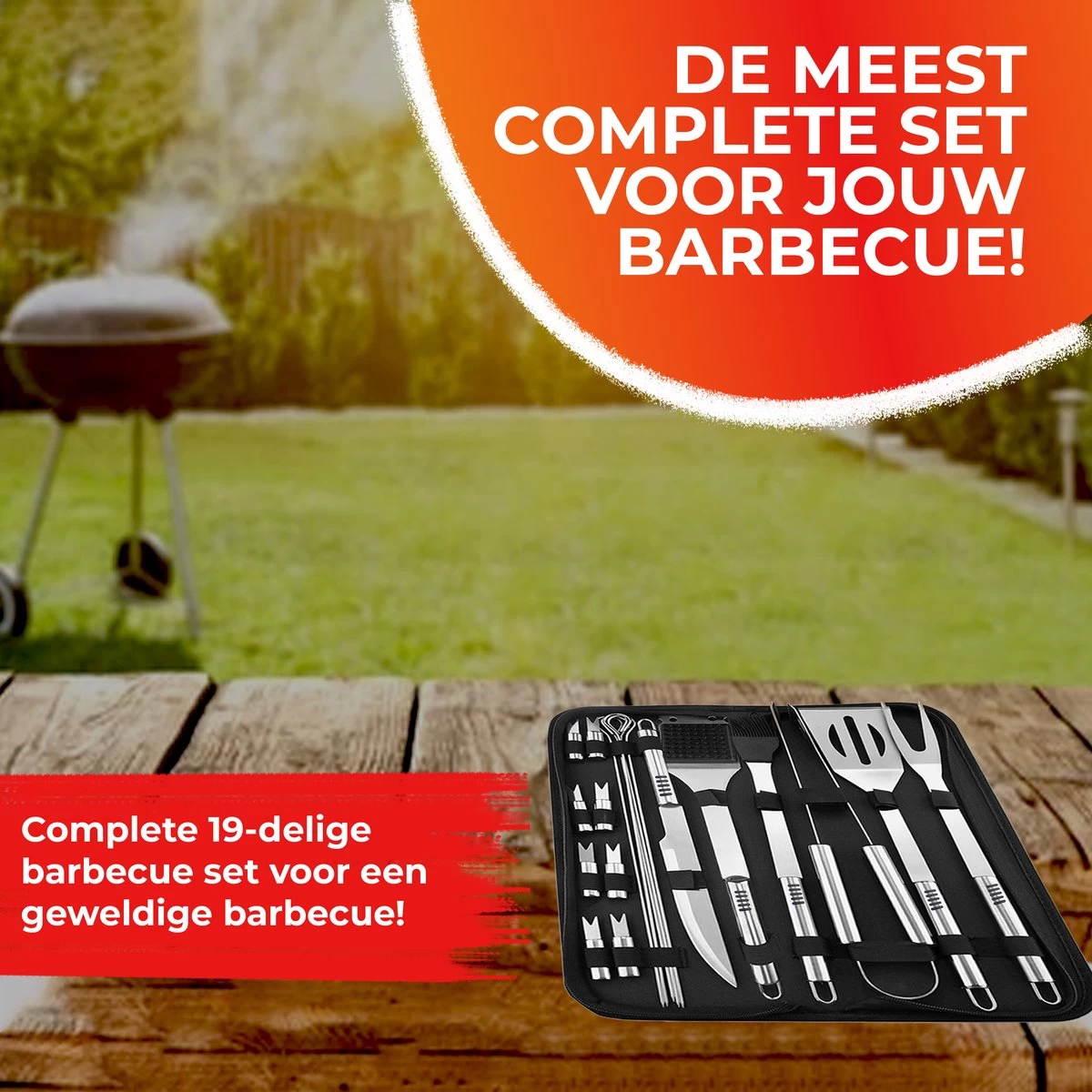 GrillX Barbecue Gereedschap Set - 19-delig - Inclusief Luxe Draagtas - BBQ Accesoires - Gereedschapset - Afbeelding 7