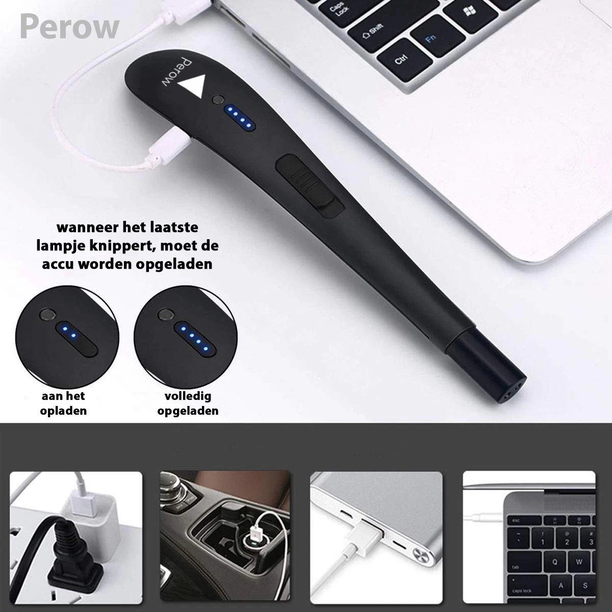 Oplaadbare Lange Elektrische Aansteker - Zwart - Duurzame Plasma Aansteker - Inclusief Cadeauverpakking - BBQ - Kaarsen - Afbeelding 6