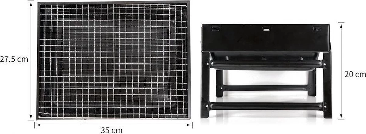 Merkloos Decopatent® Portable Houtskool BBQ - Barbecue - Inklapbaar - Barbecue Houtskool - Tafel Grill - Camping - Strand - Festival - Park - Afbeelding 4