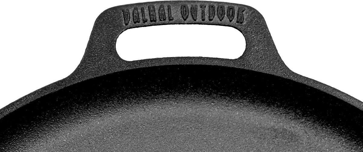 Valhal Outdoor Skillet / Plancha / Koekenpan - Gietijzer - Diameter 35cm, Twee Handvatten, VH35F - Afbeelding 3