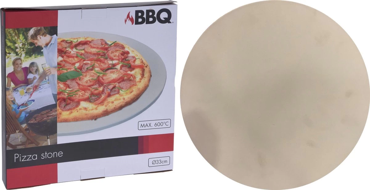 MaxxHome Pizzasteen - BBQ Steen - Pizzasteen Voor De Lekkerste Bereiding Van Een Pizza Op Jouw Barbecue Of In De Oven - Pizza Steen Rond - Medium (33 Cm) - Afbeelding 5