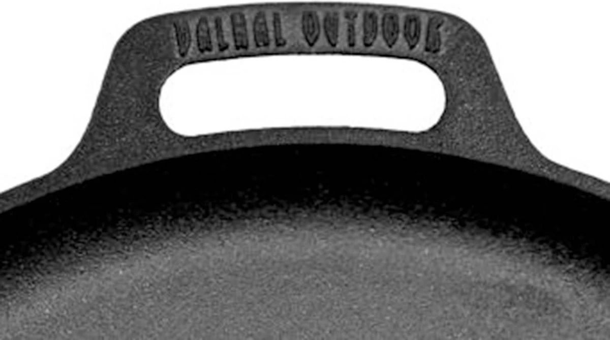 Valhal Outdoor Skillet / Plancha / Koekenpan - Gietijzer - Diameter 35cm, Twee Handvatten, VH35F - Afbeelding 4