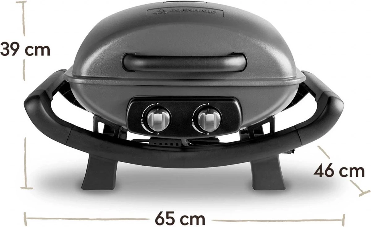 Burnhard Draagbare 2-Branders Gasbarbecue - Afdekhoes - BBQ Wayne - Afbeelding 2