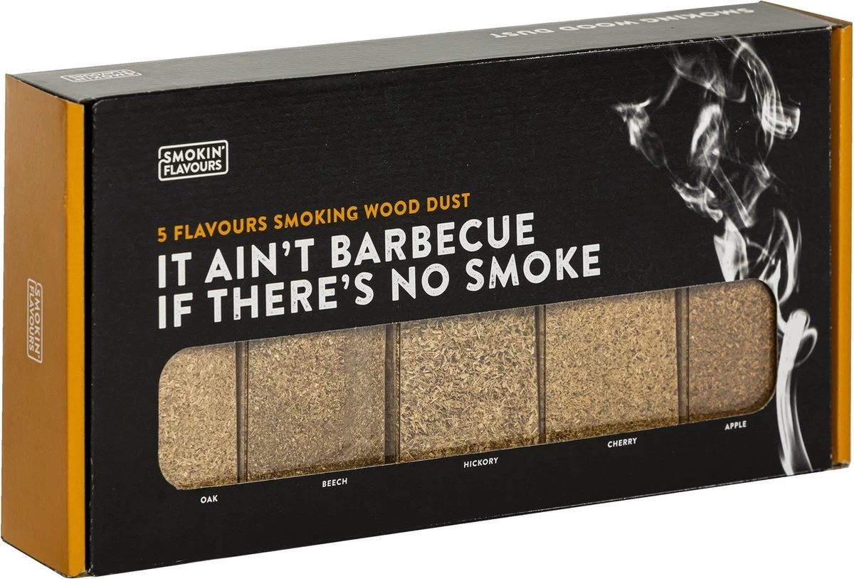 Smokin’ Flavours Giftbox Mot 5x 650ml - Rookmot 5x 650 Ml - Eik - Beuk - Hickory - Kers - Appel