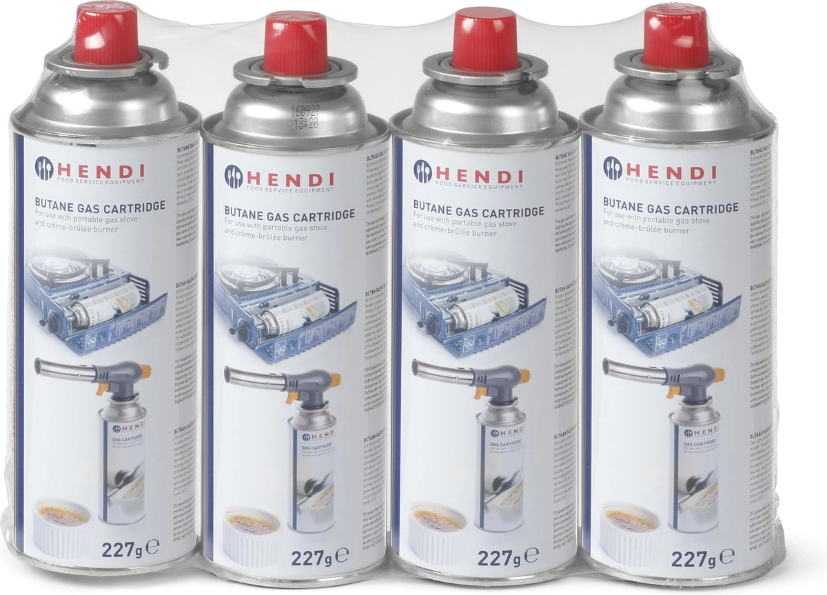 Hendi Gasbussen Butaan Navulling - 227g - Set Van 4 - Afbeelding 3