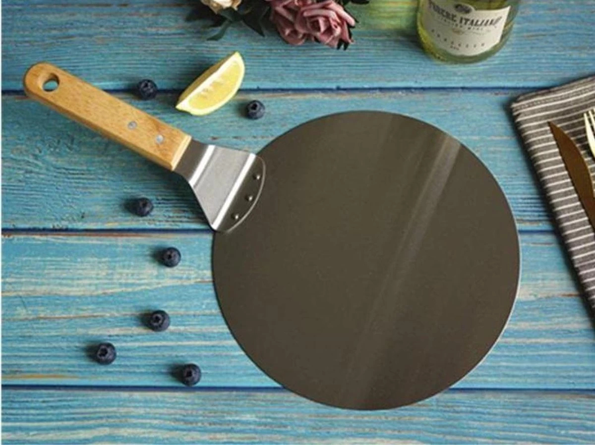 Luxe Pizzaschep Voor Verse Pizza - Extra Groot - RVS 30CM - Grote Pizza Schep Voor Oven Of BBQ Barbecue - Hout Handvat - Pizzaspatel Voor Zelfgemaakte Ovenpizza - Afbeelding 6