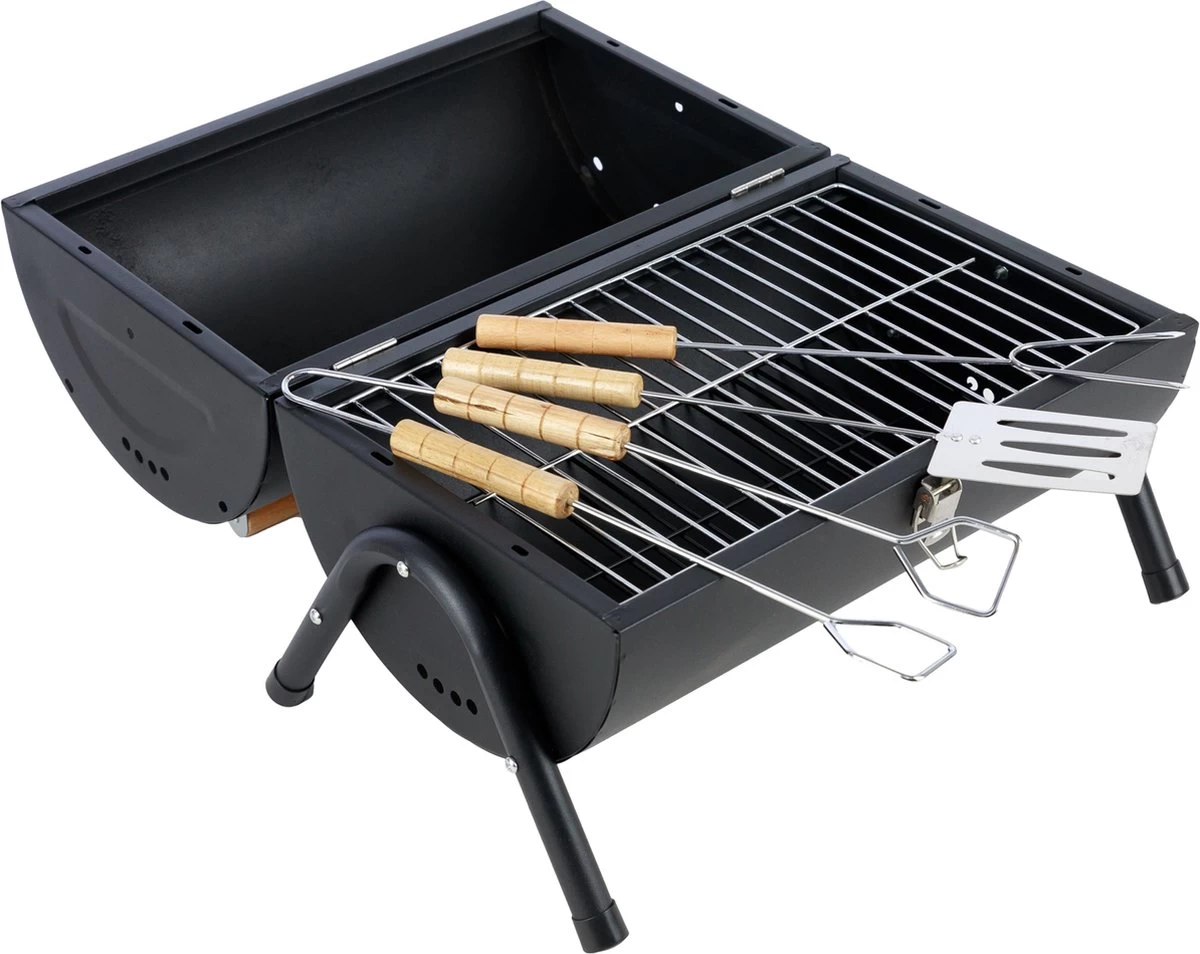 MaxxGarden BBQ - Houtskool Barbecue - Smoker Barbecue - Grilloppervlak (LxB) 38 X 52 Cm - Met Dubbel Grill Vlak - Zwart - Afbeelding 6