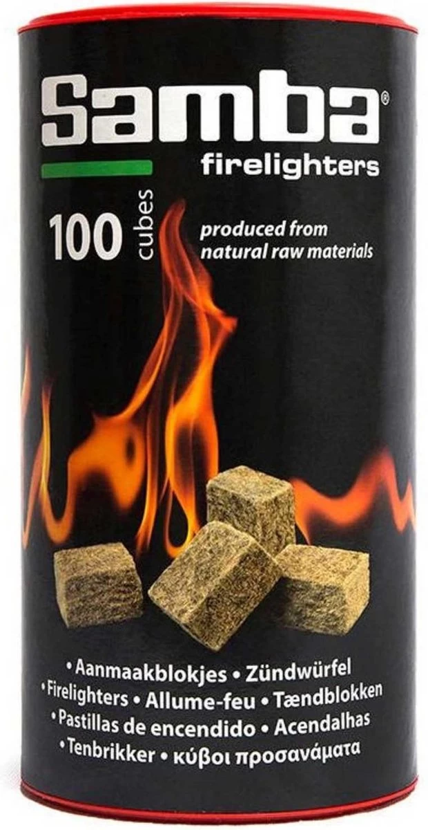Samba Bruine Aanmaakblokjes Openhaard - 100 Stuks In Koker - Afbeelding 2