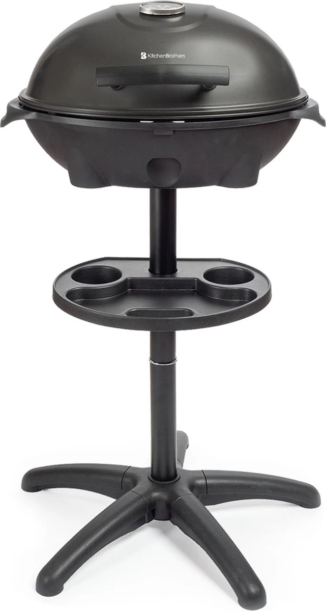 KitchenBrothers Elektrische BBQ - Met Grillplaat - Anti-aanbaklaag - Incl. Plank/Houders - Grilloppervlak 46,5x33,8cm - Tot 300°C - 2400W - Zwart - Afbeelding 2