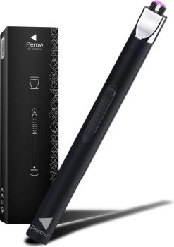 Oplaadbare Lange Elektrische Aansteker - Duurzame Plasma Aansteker - Inclusief Cadeauverpakking - BBQ - Kaarsen - Zwart