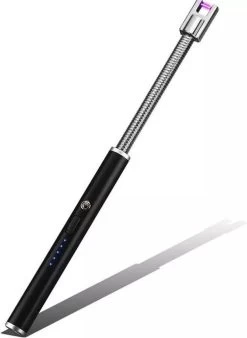 Merkloos BBQ Aansteker Oplaadbaar Met Usb Kabel - Elektrische Keuken Aansteker - Flexibele Aansteker - Zwart