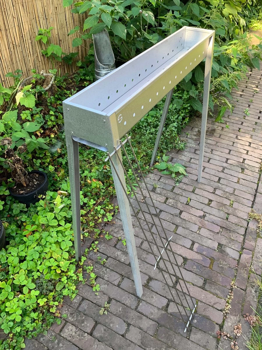 Spiedini Saté-bbq Bali 80 - Saté Houtskoolbarbecue Met Horizontaal Rooster - 80 Cm Lang, 11 Cm Breed - Materiaal: Gealuminiseerd Ijzer - Afbeelding 14