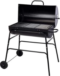 BBQ XL Houtskoolbarbecue - Cilindervorm - Grilloppervlak (LxB) 71 X 35 Cm - Zwart